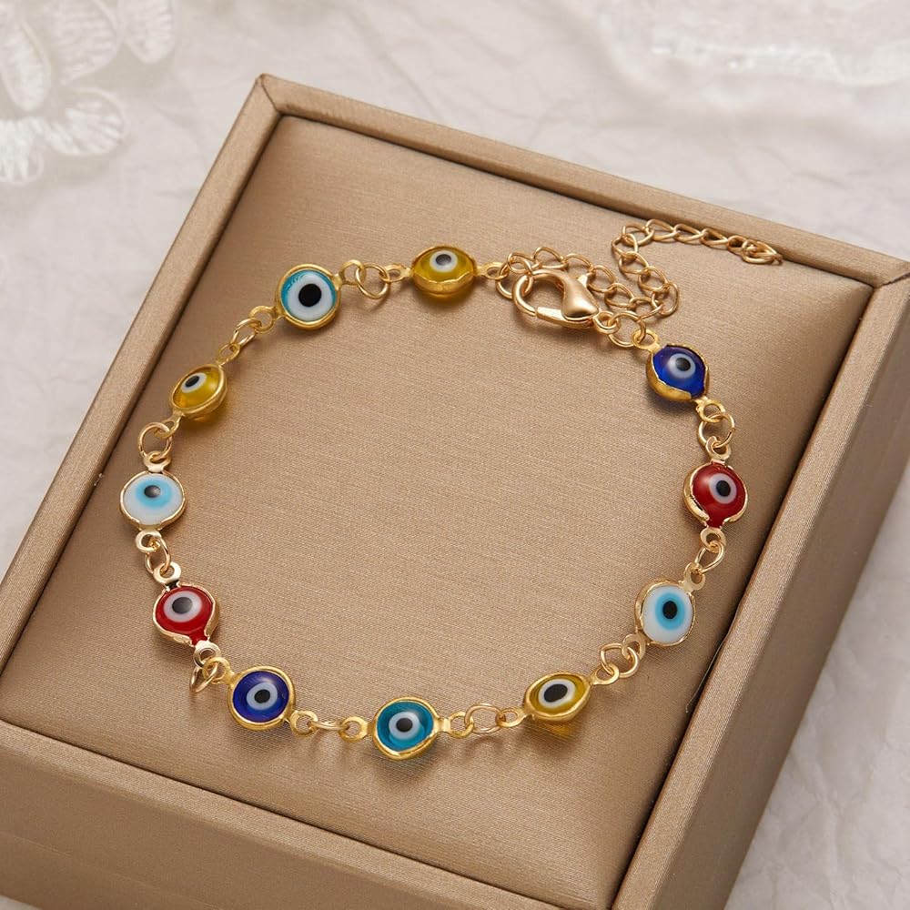 🧿 PULSERA OJO TURCO GOLD 2X1