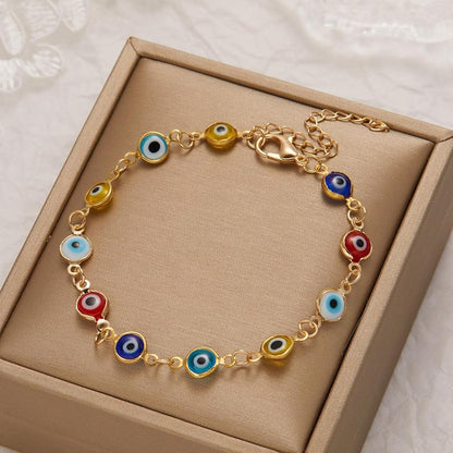 🧿 PULSERA OJO TURCO GOLD 2X1