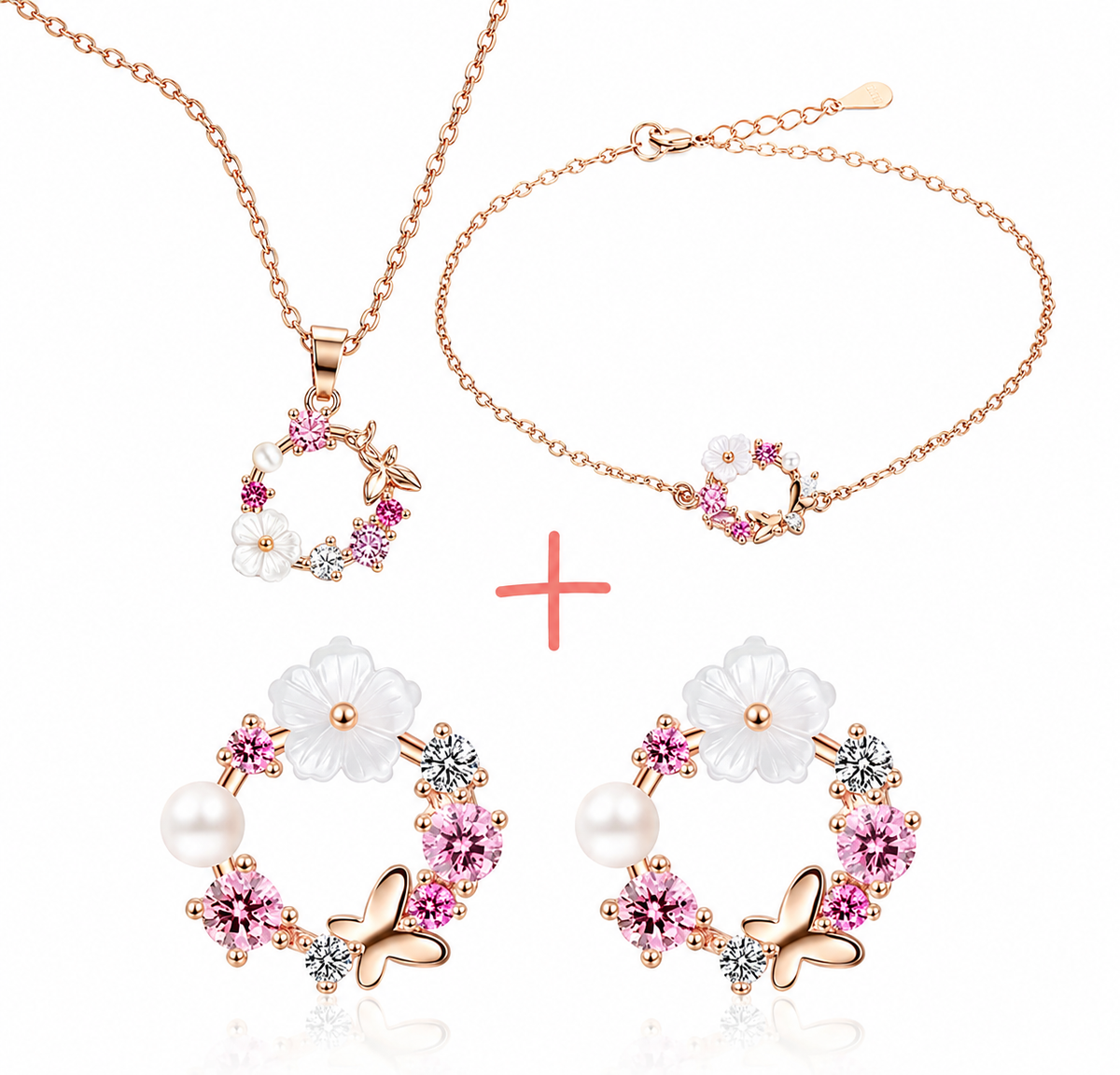 Colección Margarita (Pendientes + Pulsera + Collar)