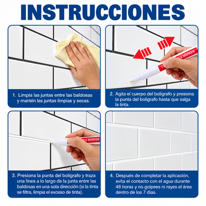 Marcador impermeable para paredes y suelos de baños