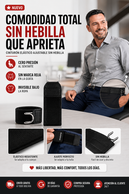Cinturón Elástico Tactico Sin Hebilla Pack 2unidades