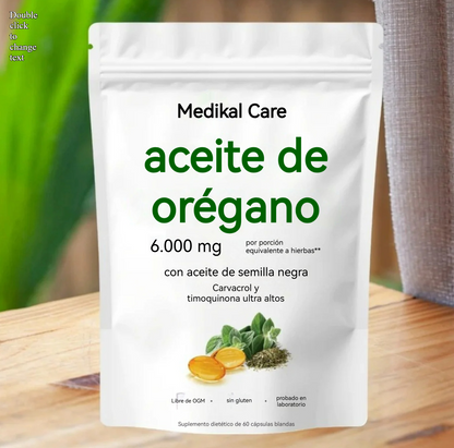 Cápsulas Naturales de Aceite de Orégano + Semilla Negra 180 capsulas